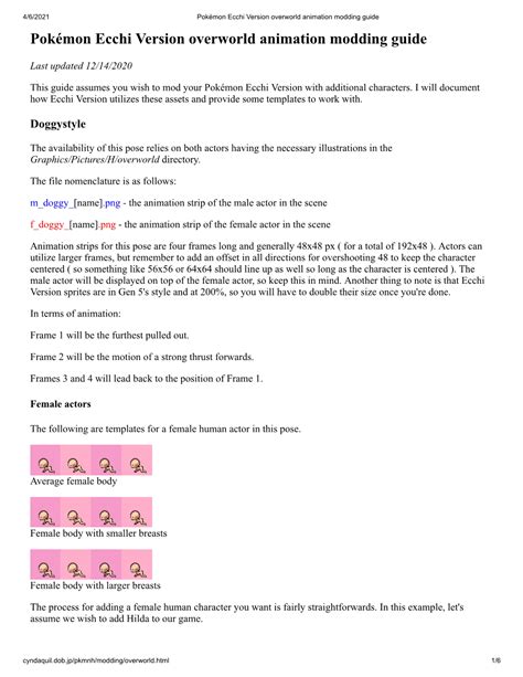 4/6/2021 Pokémon Ecchi Version overworld animation modding .